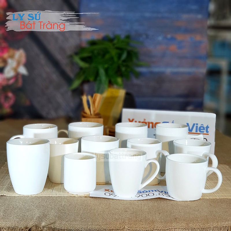 Ly sứ trắng Bát Tràng