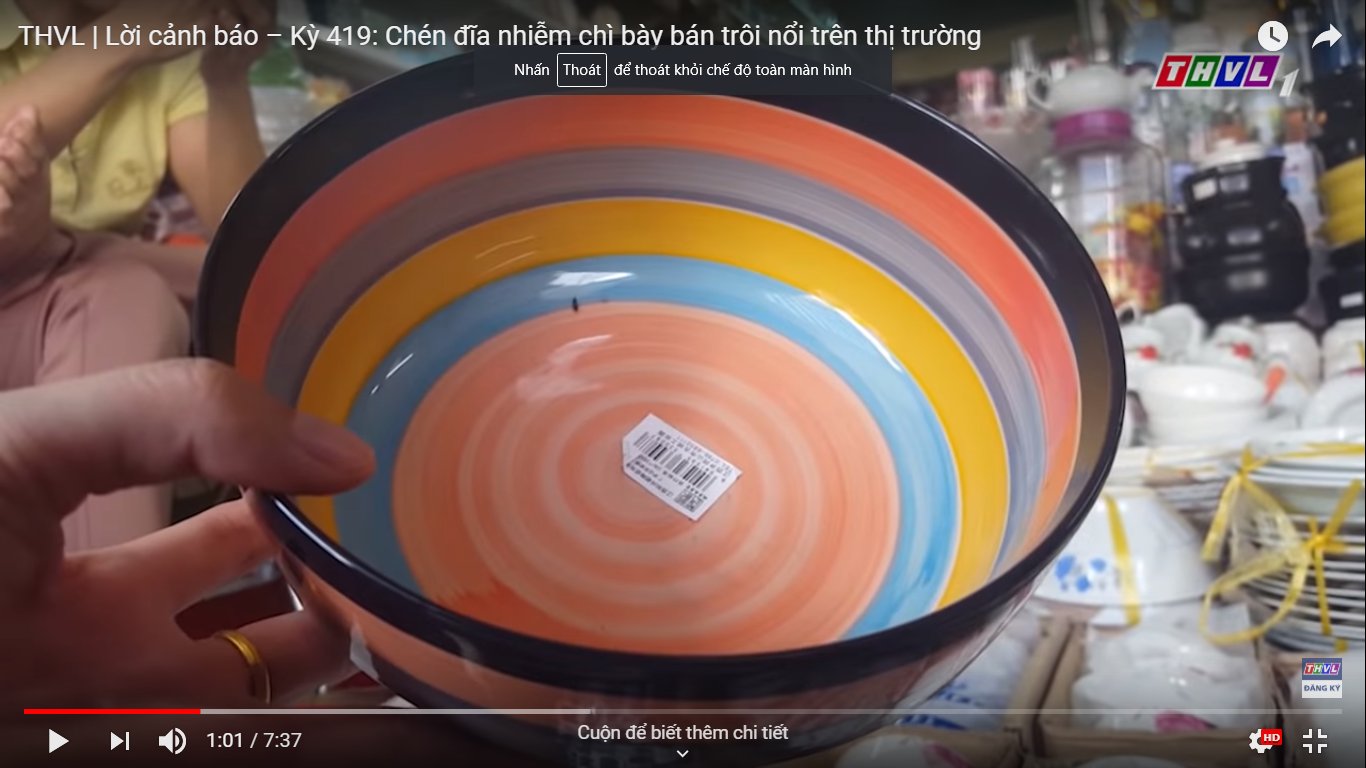 đồ gốm sứ nhiễm chì