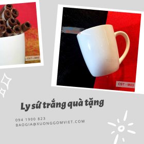Ly sứ trắng quà tặng Bát Tràng chính hãng