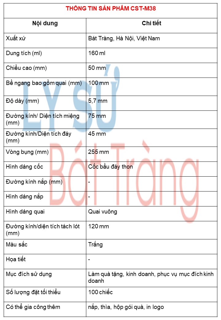 Ly sứ Bát Tràng chất lượng