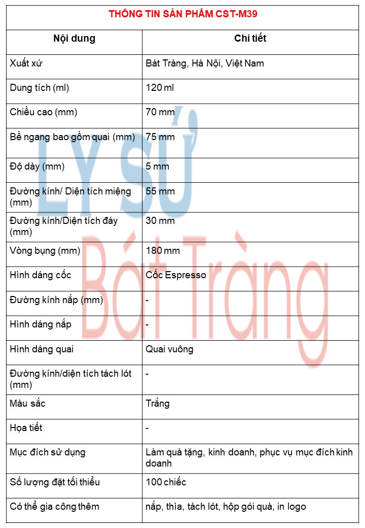Ly sứ Bát Tràng chất lượng 