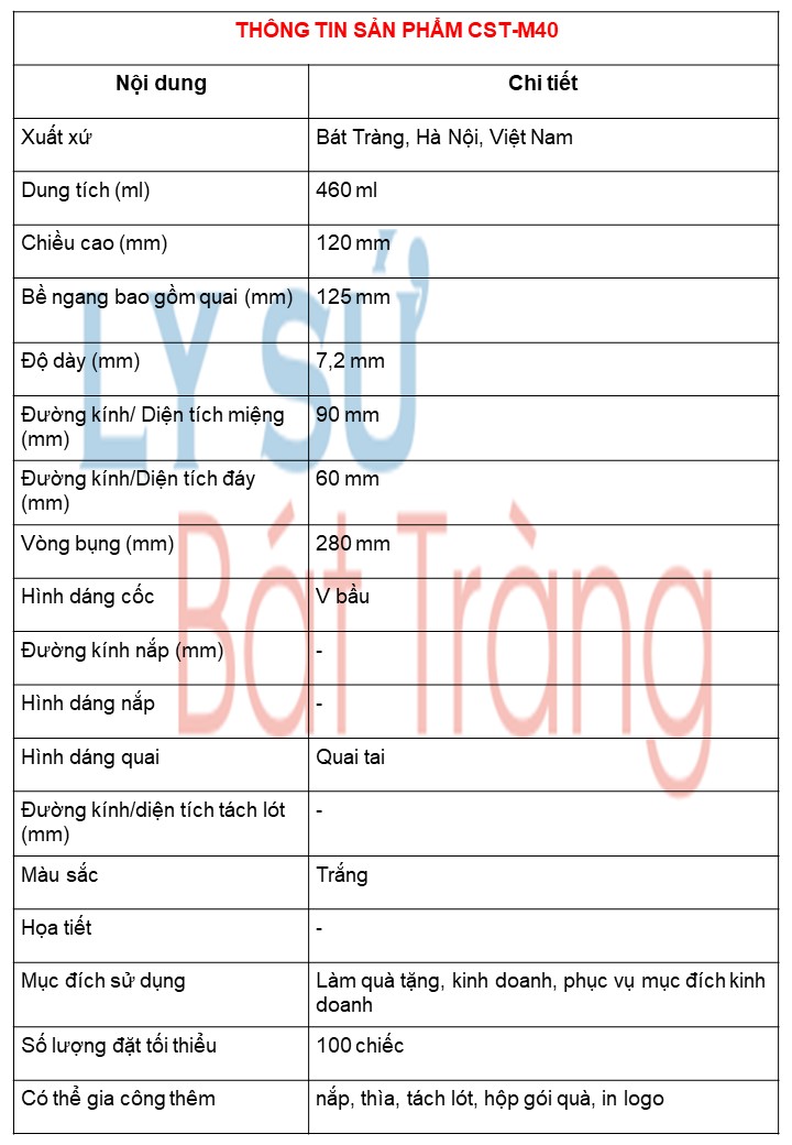 Ly sứ Bát tràng chất lượng 
