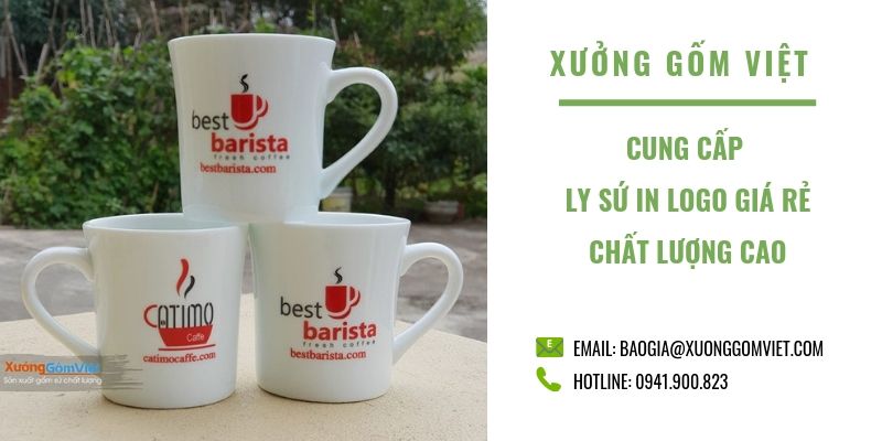 Ly sứ in logo tại Xưởng Gốm Việt