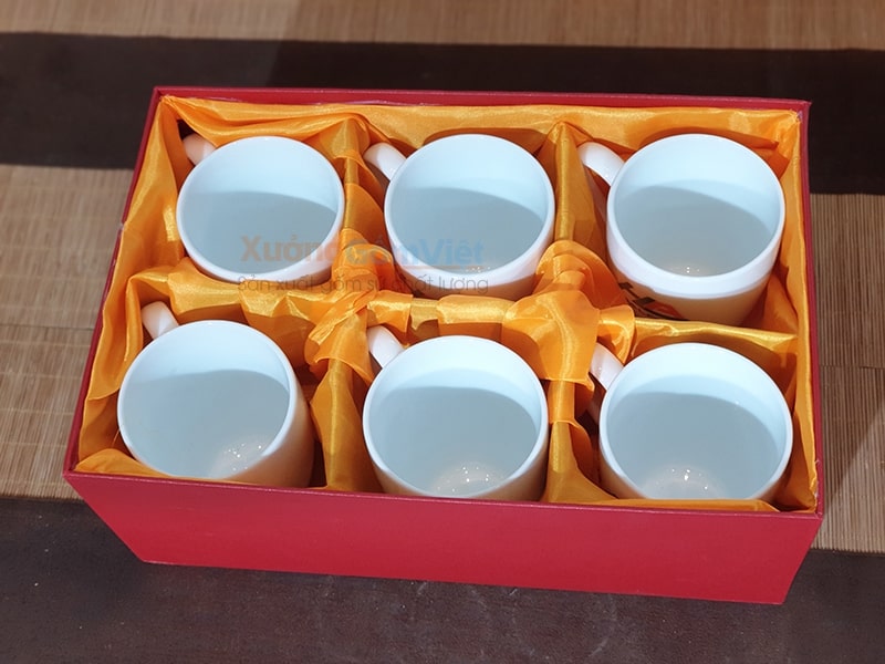 Bộ ly sứ quà tặng in logo